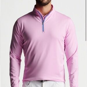 Peter Millar Perth Stretch Loop Terry Quarter-Zip Pullover, Bloom